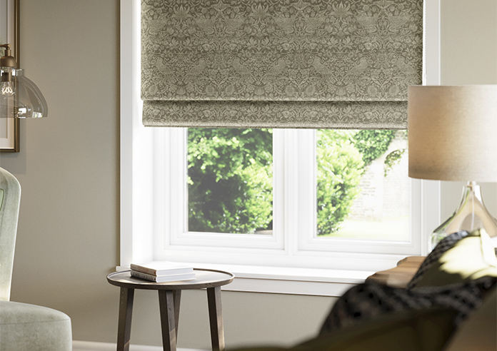 William Morris At Home Strawberry Thief, Woven Sage - Roman Blind - Image 5